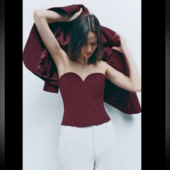 ZARA BLOGGERS FAVORITE SWEETHEART NECKLINE BUSTIER - Picture 3 of 17